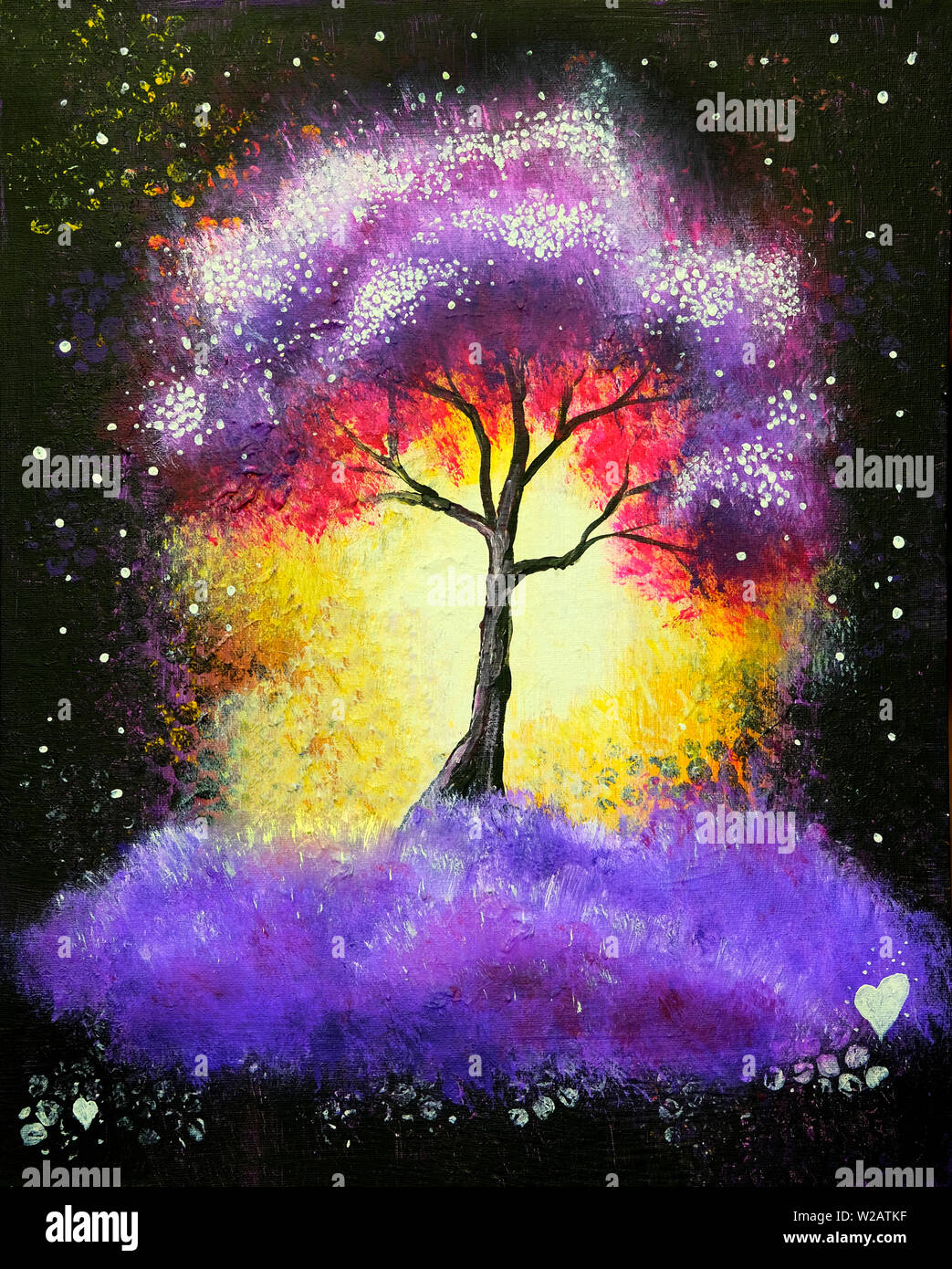árbol pintado de colores fotografías e imágenes de alta resolución - Alamy
