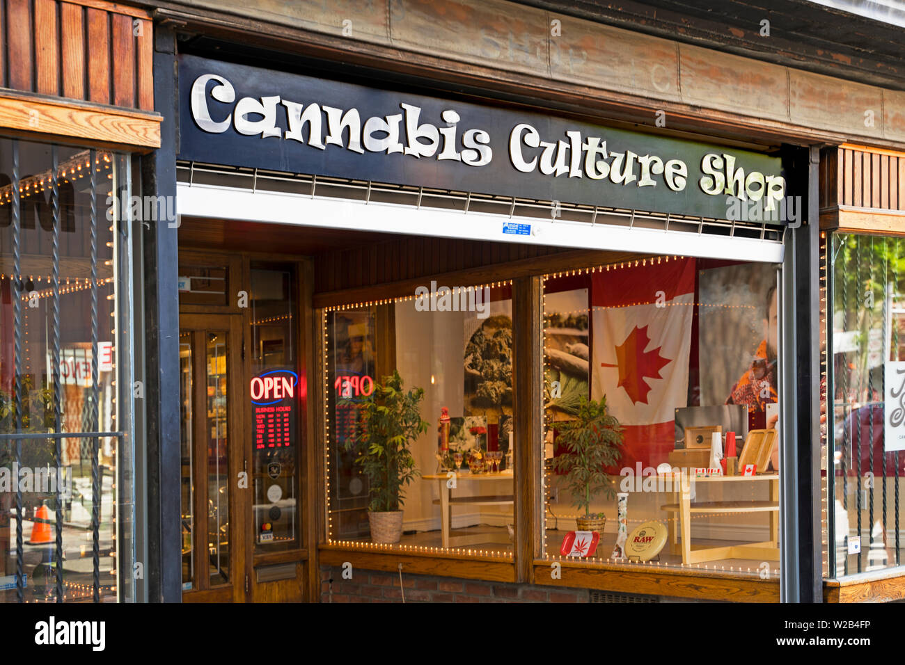 Amable forastero, Cannabis Culture Shop, sobre 241 Queen Street West, Toronto, Canadá Foto de stock
