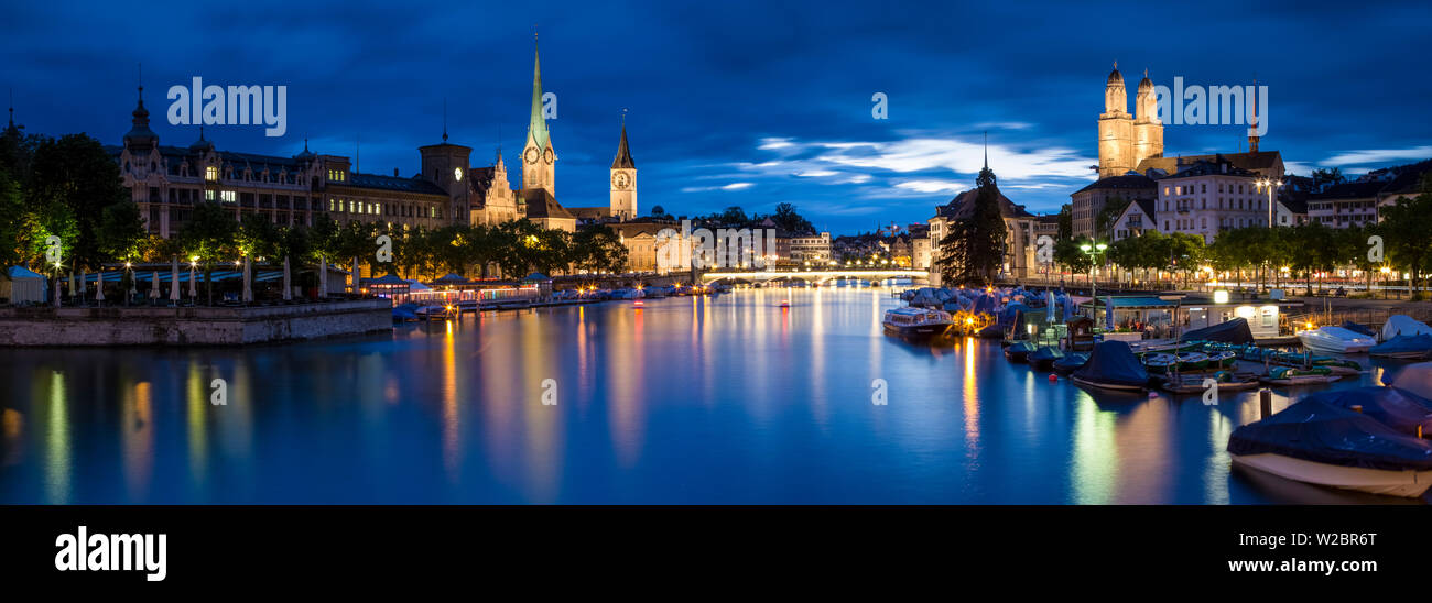 Río Limmat, Zurich, Suiza Foto de stock
