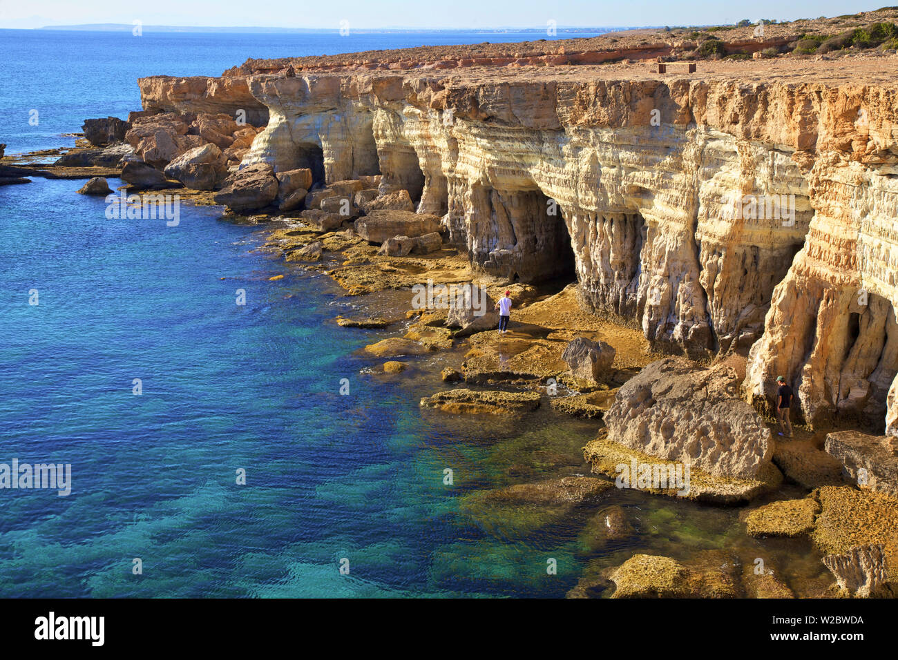 Cape Greco, Ayia Napa, Chipre, Mediterráneo Oriental Foto de stock
