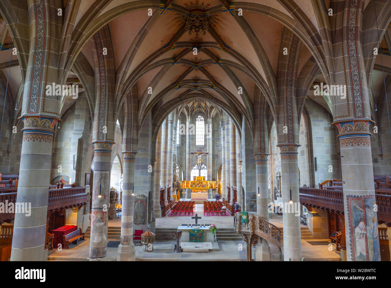 Interior de la Iglesia de San Miguel, Schwabish Hall, Baden Wurttemberg, Alemania Foto de stock
