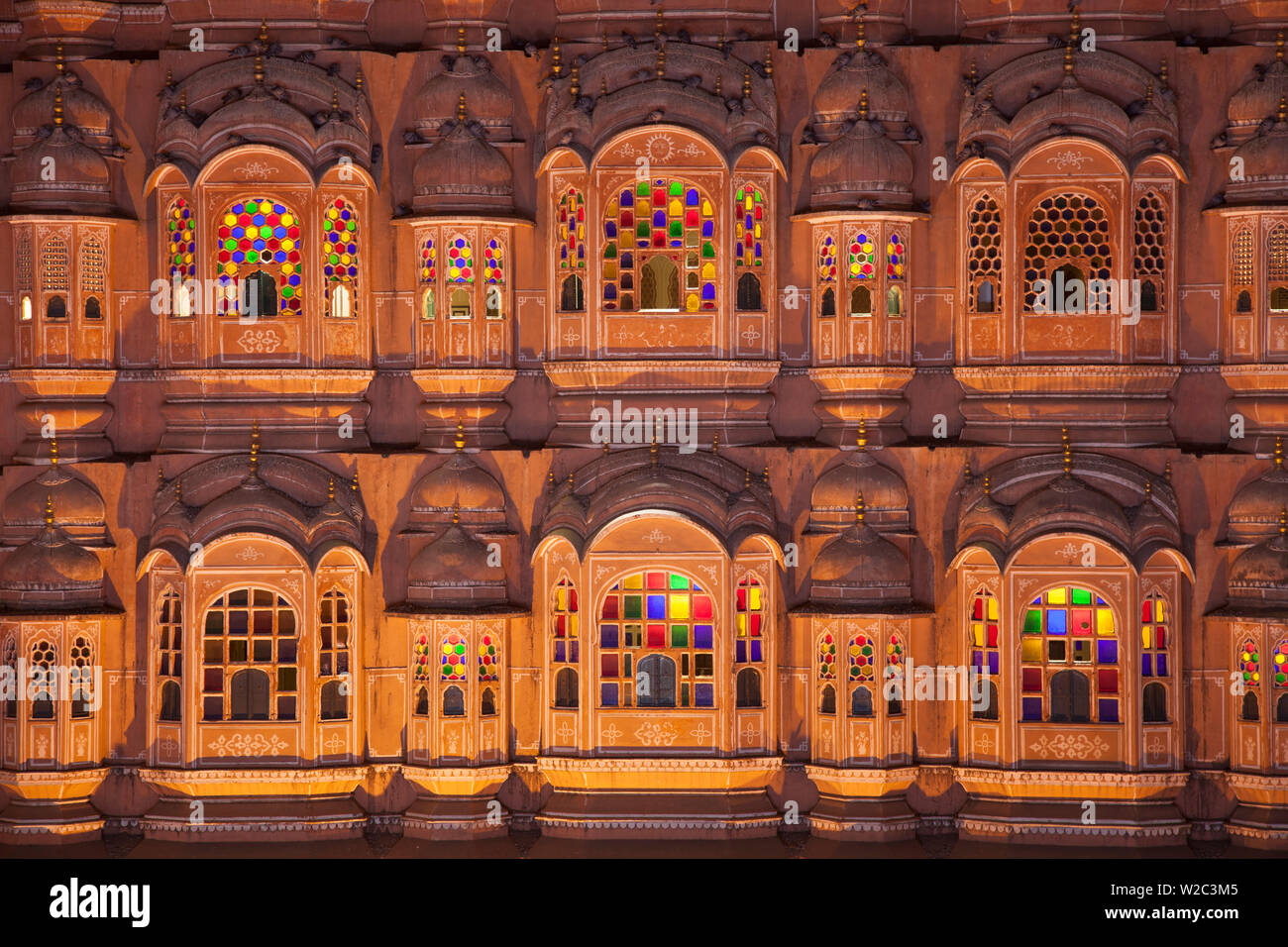 La India, Rajastán, Jaipur, el Hawa Mahal (palacio de los vientos) Foto de stock