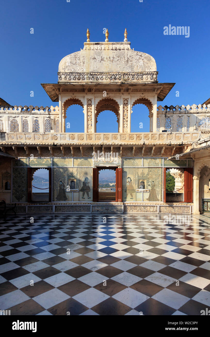 La India, Rajasthan, Udaipur, la Ciudad Palacio Foto de stock