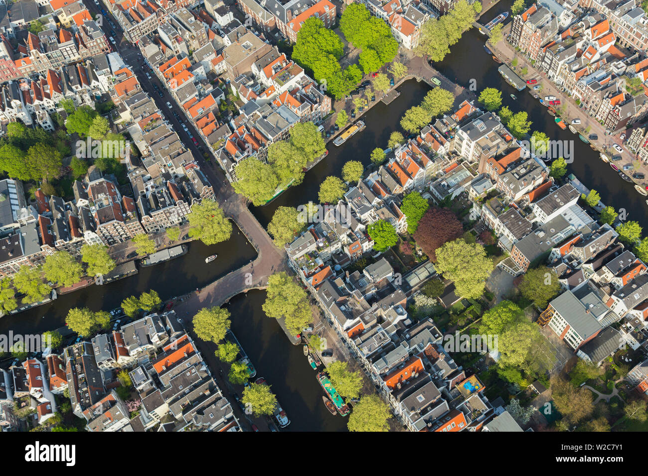 Vista aérea de Amsterdam, Holanda, Países Bajos Foto de stock