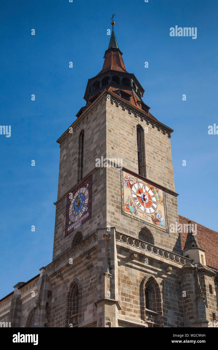 Rumania, Transilvania de Brasov, la Iglesia Negra, mañana Foto de stock