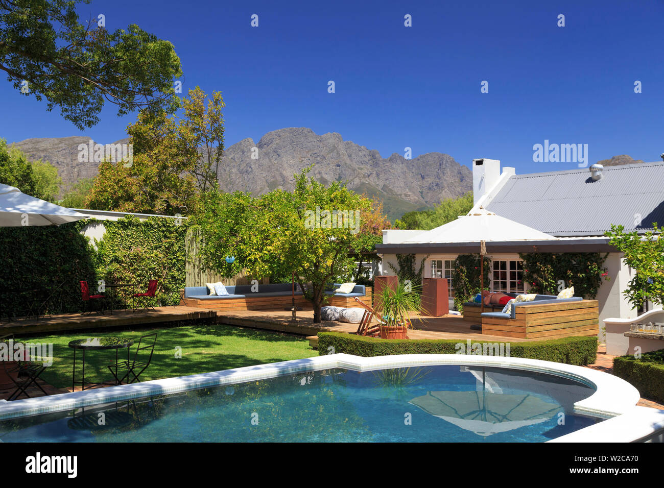 Sudáfrica, Western Cape, Franschhoek, Cama y Desayuno Foto de stock