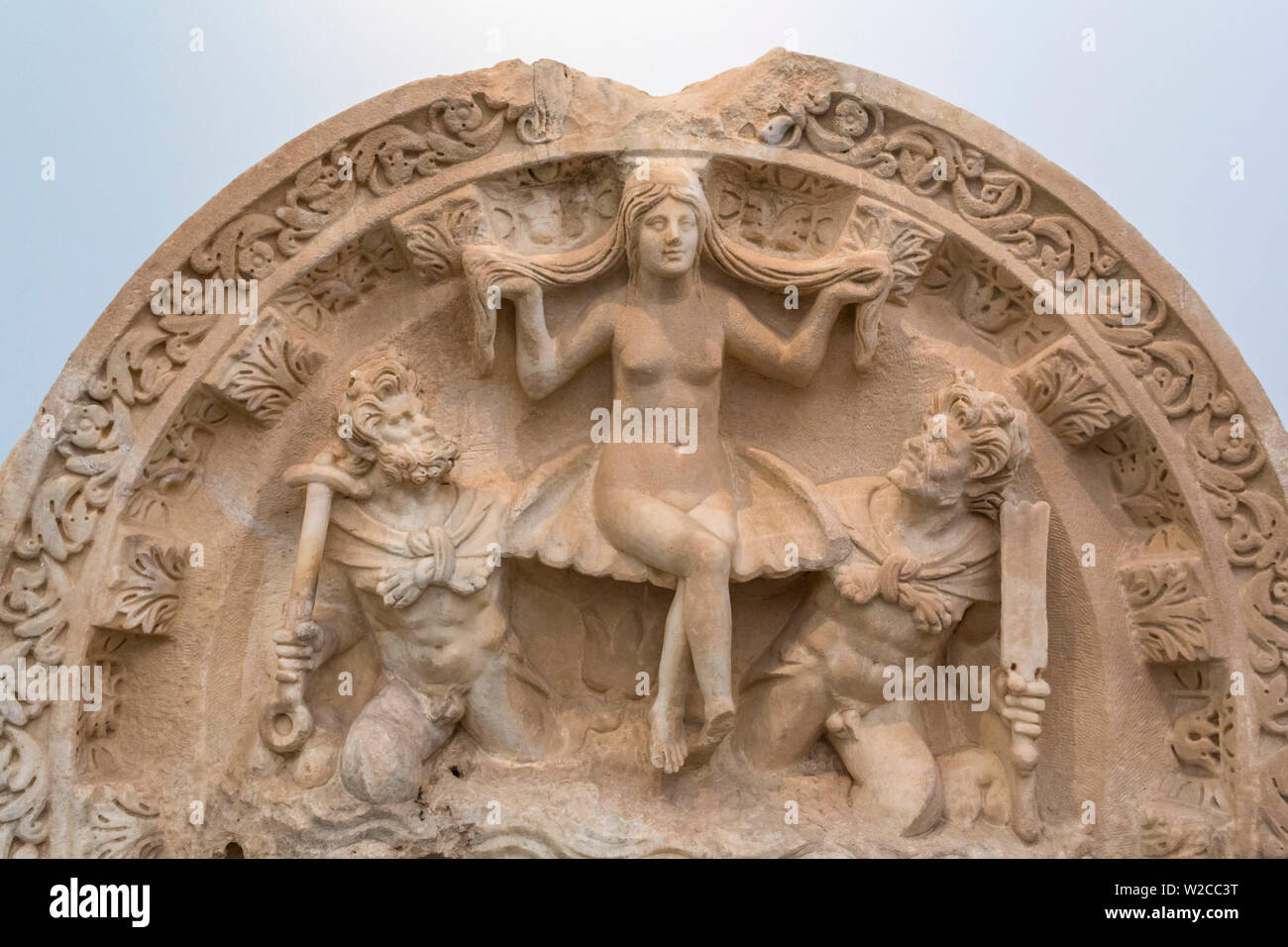Escultura helenística en el museo de arqueología, Afrodisia, provincia de Aydin, Turquía Foto de stock