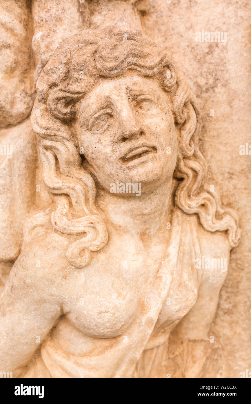 Escultura helenística en el museo de arqueología, Afrodisia, provincia de Aydin, Turquía Foto de stock