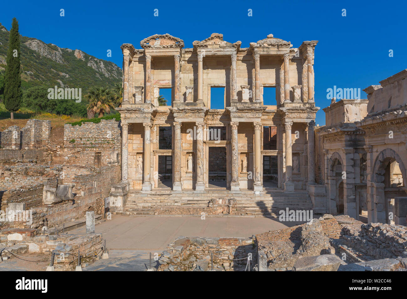 Biblioteca de Celso, las ruinas del Antiguo Ephesus, Selcuk, Izmir, Turquía Provincia Foto de stock