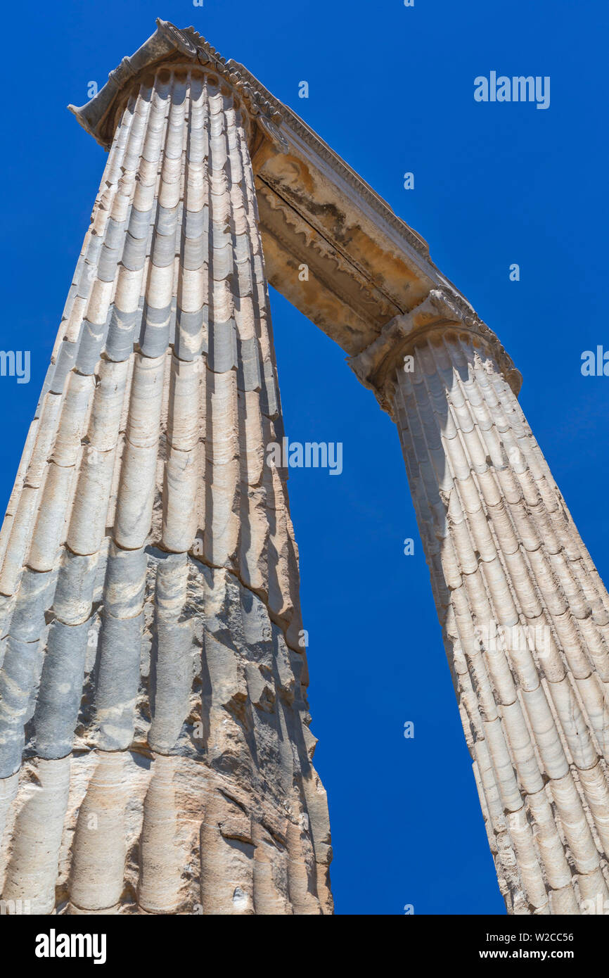 Ruinas del antiguo Templo de Apolo, Didyma, provincia de Aydin, Turquía Foto de stock