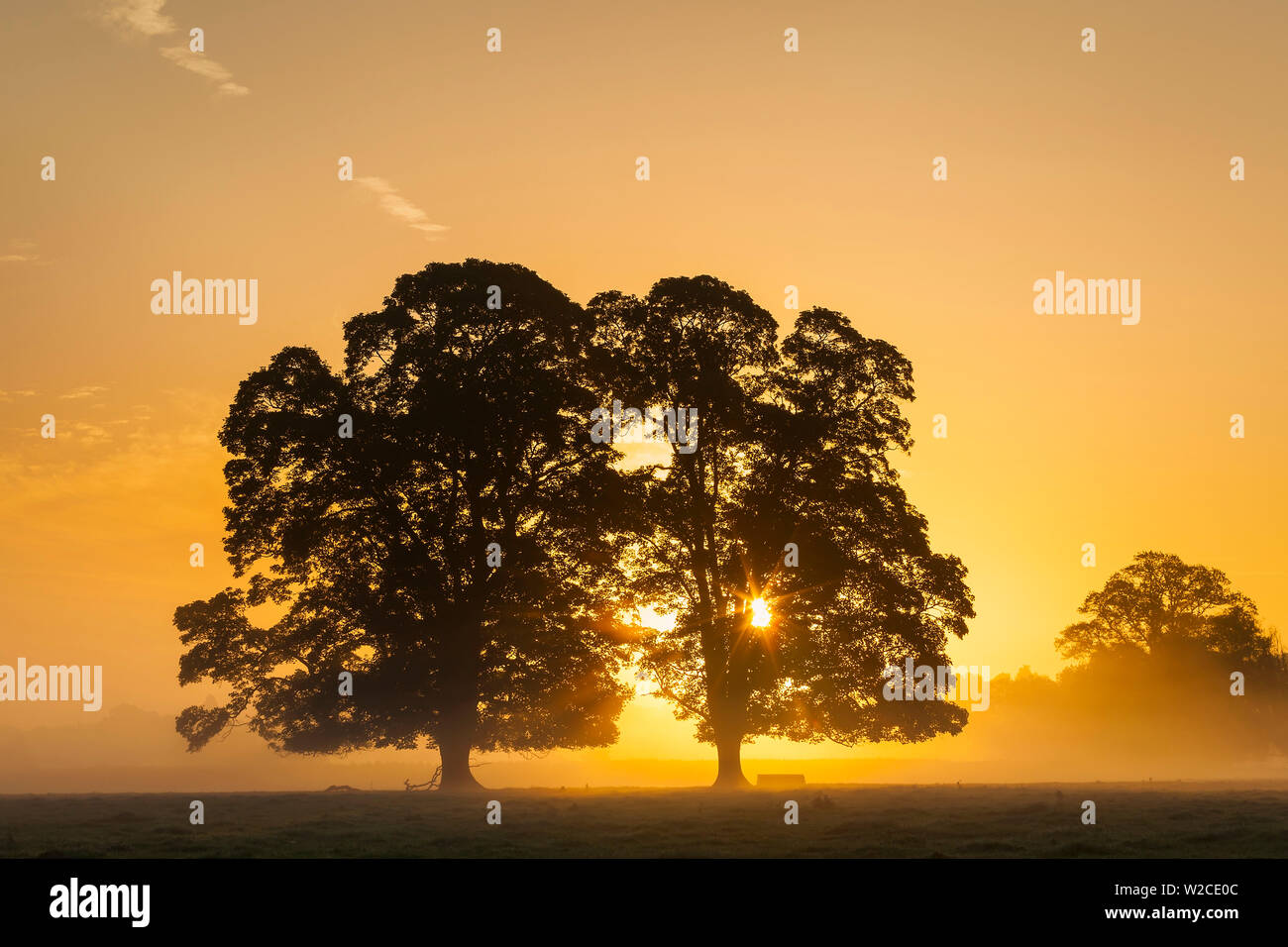 Sunrise, Usk Valley, al sur de Gales, Reino Unido Foto de stock