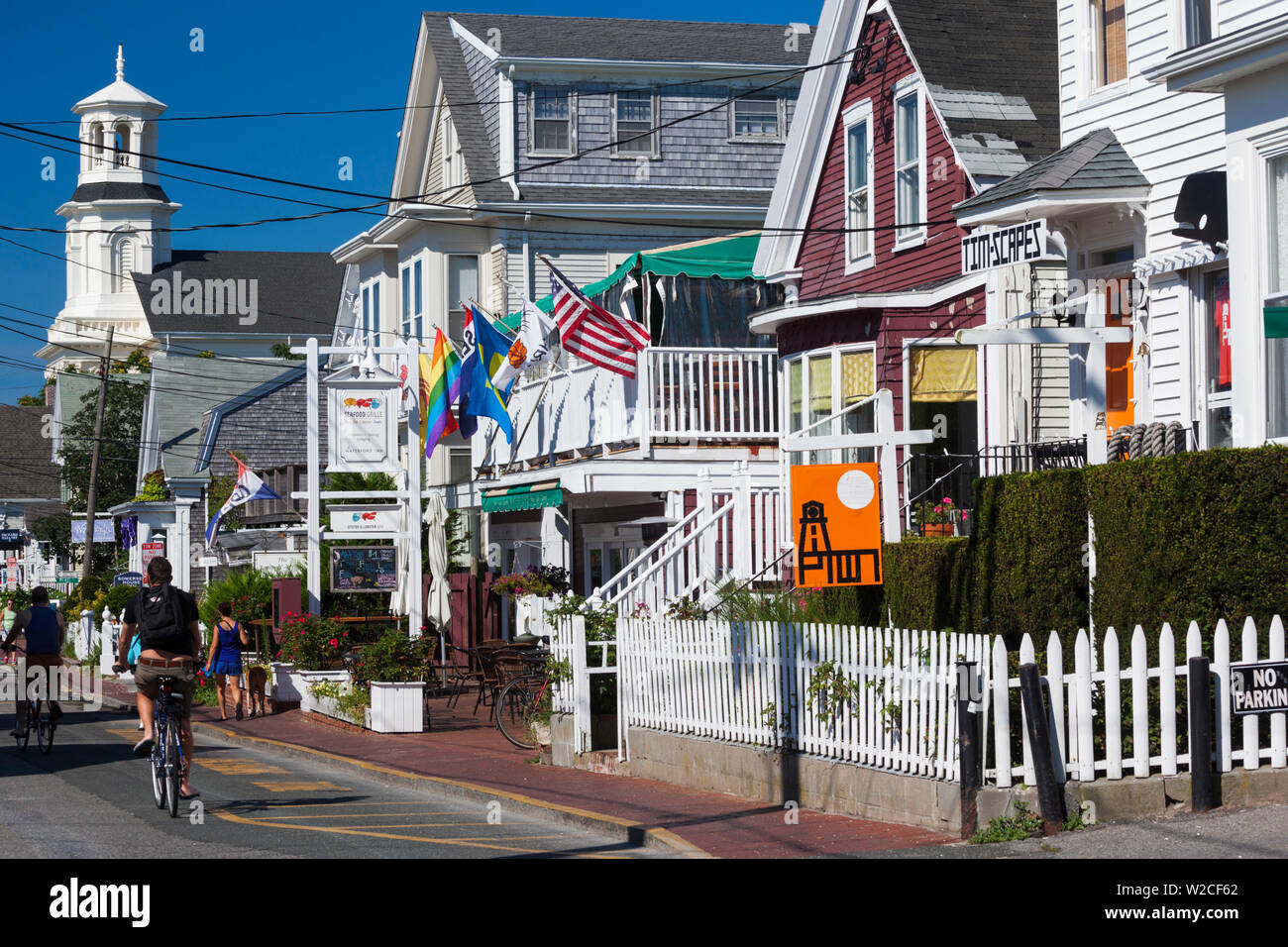 Estados Unidos, Massachusetts, en Cape Cod, Provincetown, Calle comercial Foto de stock