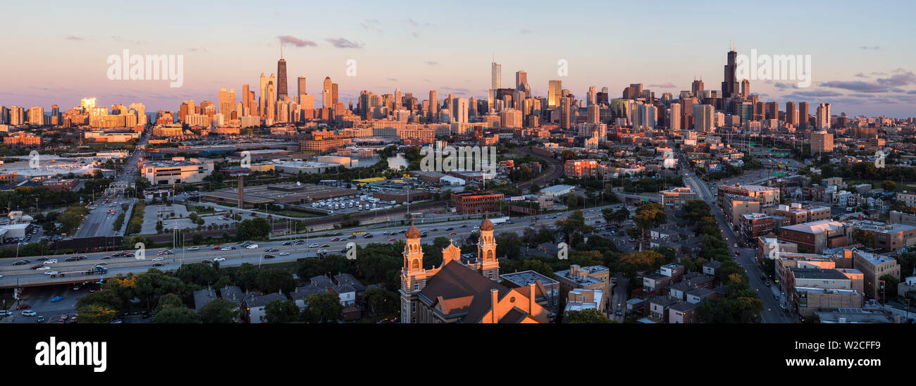 Chicago, Illinois, EE.UU., el horizonte de la ciudad Foto de stock