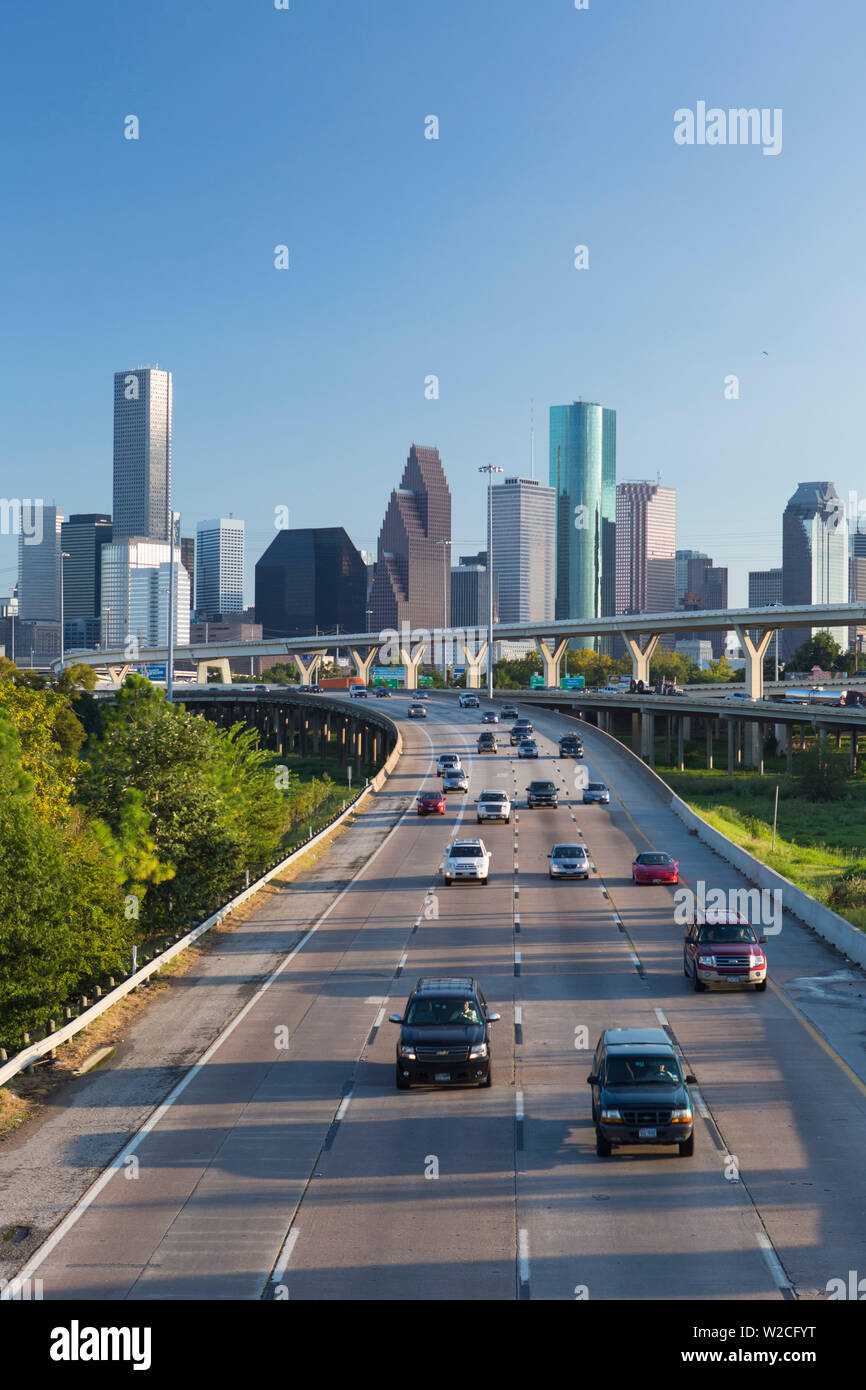 El horizonte de la ciudad de Houston, Texas, EE.UU. Foto de stock