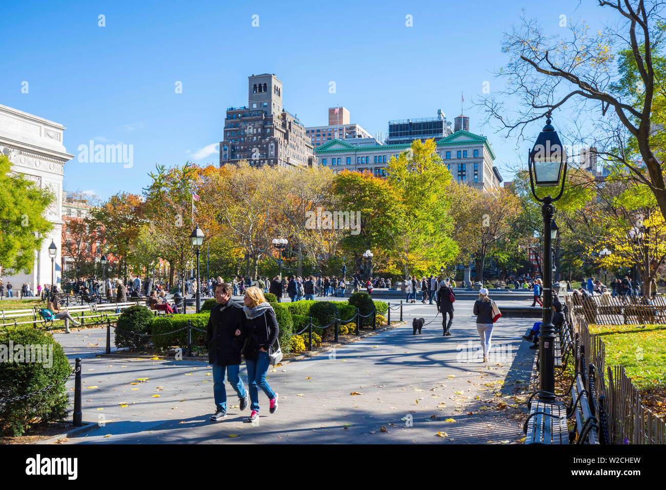 Washington Square, Greenwich Village, Manhattan, Ciudad de Nueva York, Nueva York, EE.UU. Foto de stock