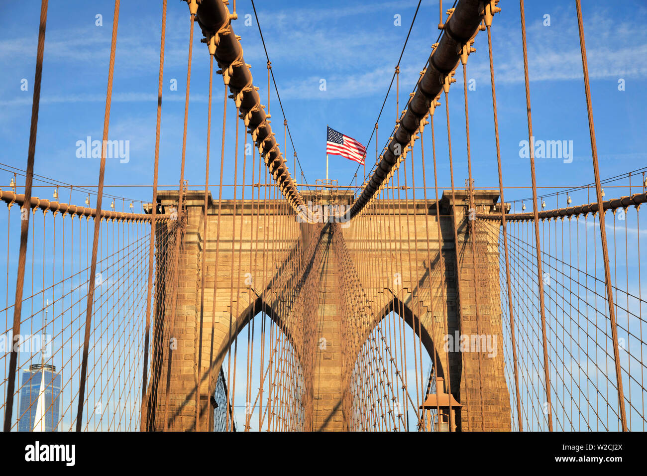 Los Estados Unidos, Nueva York, Ciudad de Nueva York, el Puente de Brooklyn Foto de stock