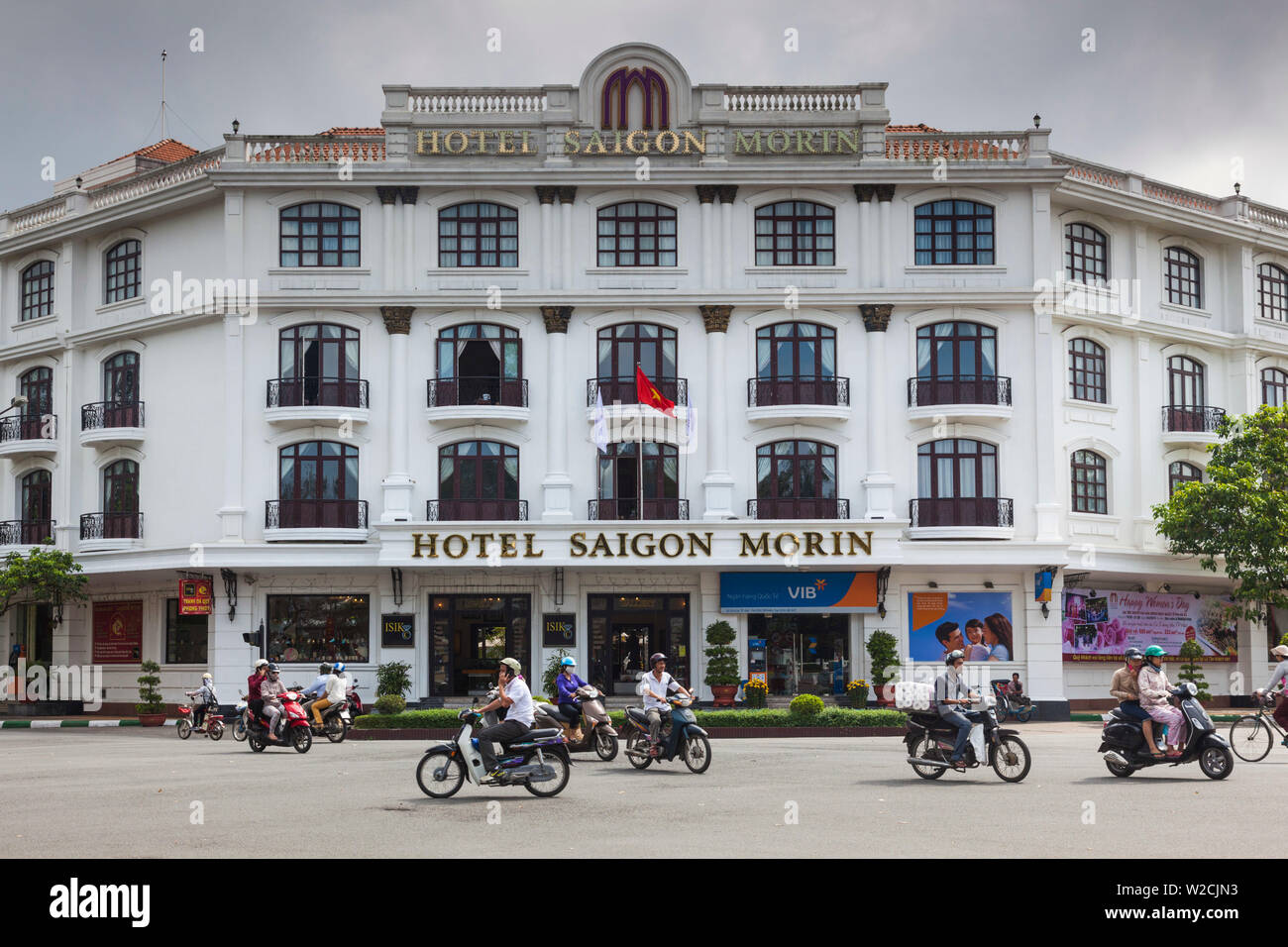 Vietnam, el tono, el histórico Hotel Saigon Morin, exterior Foto de stock