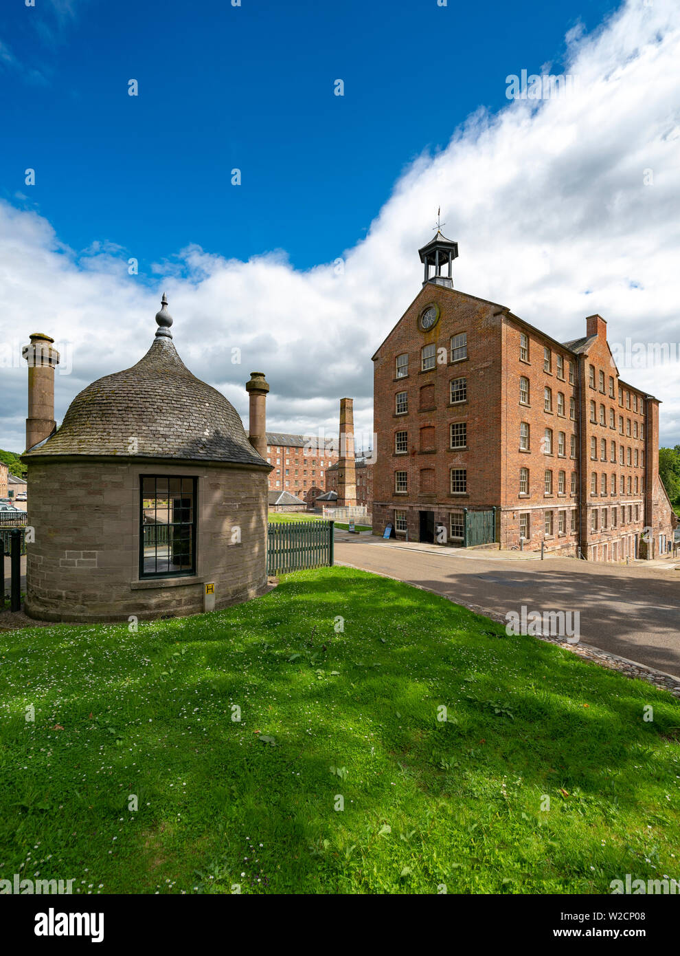 Ver histórico de preservado Stanley Mills ex Cotton Mills factory en Stanley, Perthshire, Escocia, Reino Unido Foto de stock