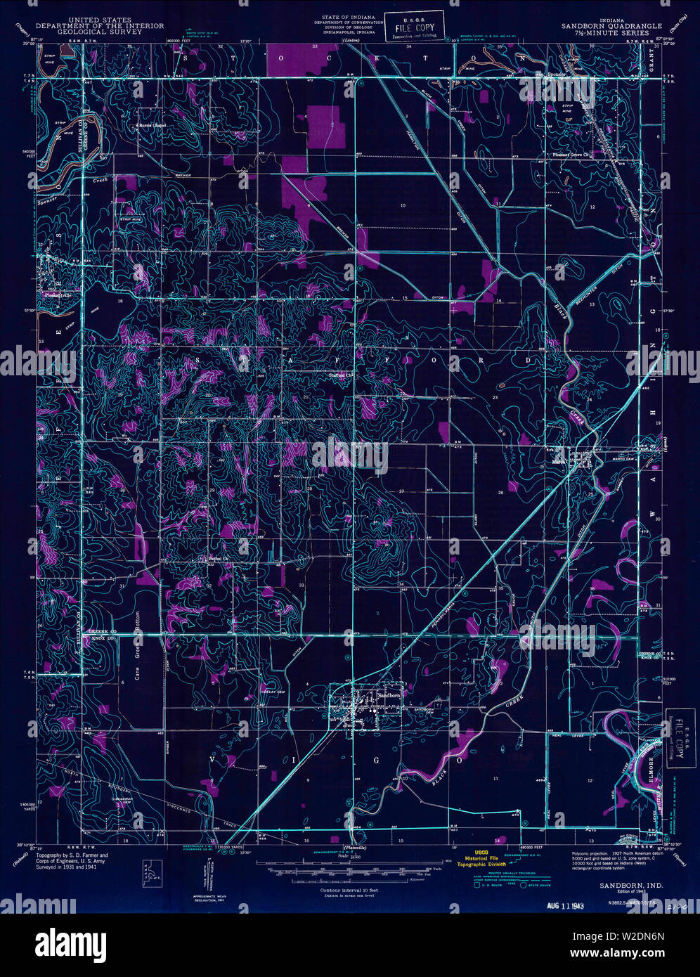 Mapa de indiana sandborn fotografías e imágenes de alta resolución Alamy