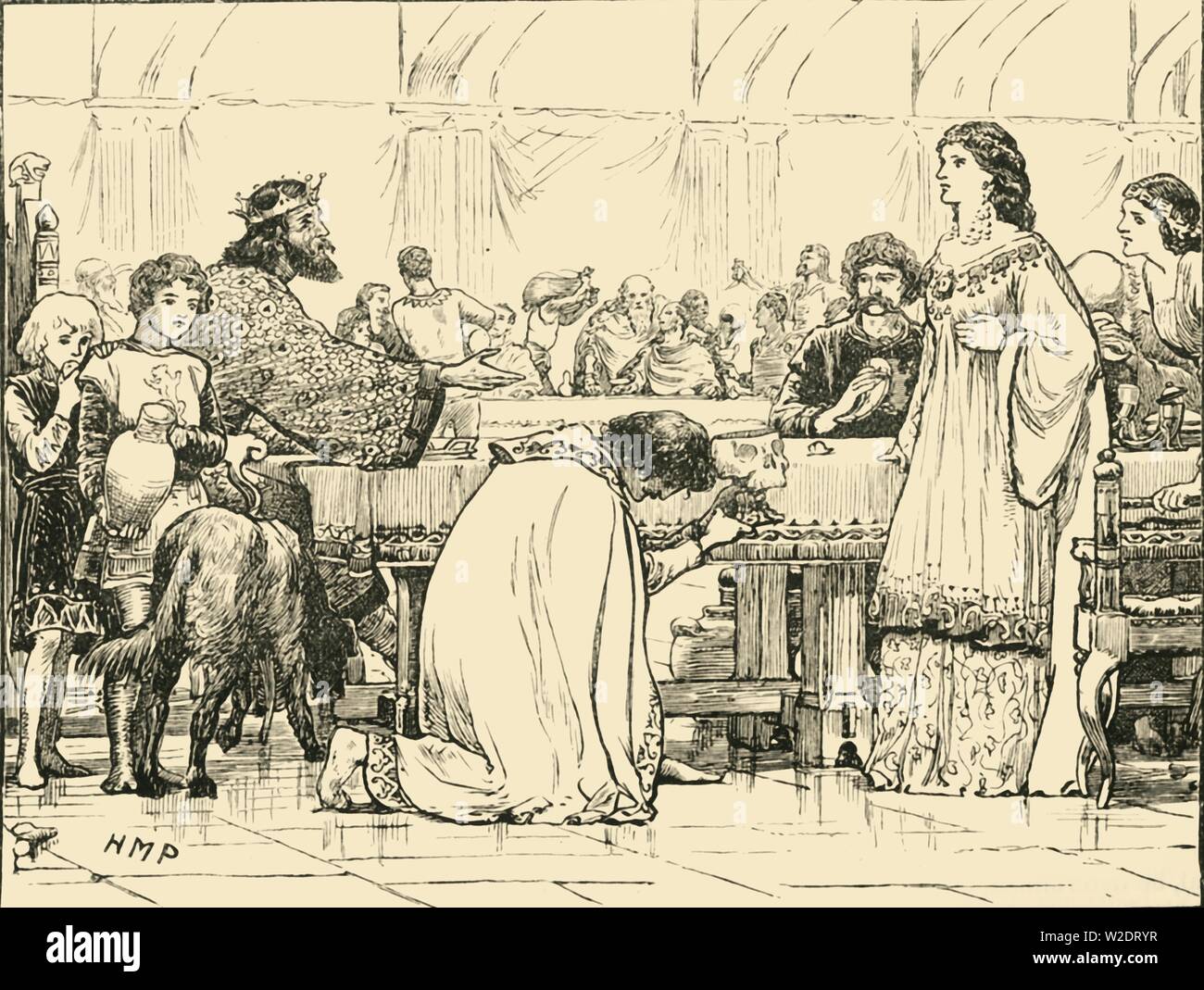 'El último banquete de Alboin', (c570AD), 1890. Creador: Desconocido. Foto de stock