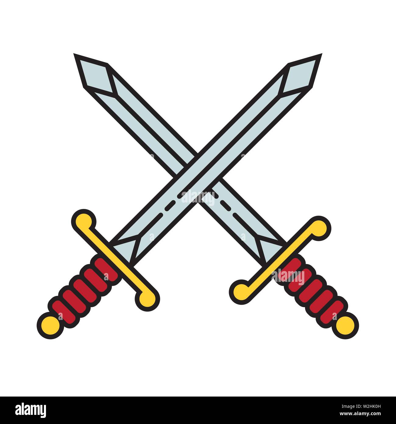 Ilustración de Ilustración De Espadas Cruzadas y más Vectores Libres de  Derechos de Espada  Espada Vector Cruzar  iStock