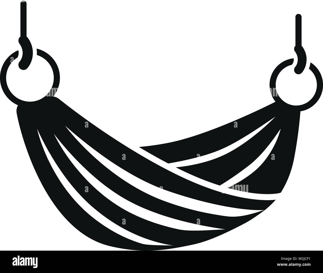 Icono de hamaca en la playa. Simple ilustración de playa hamaca vector  icono Diseño web aislado sobre fondo blanco Imagen Vector de stock - Alamy