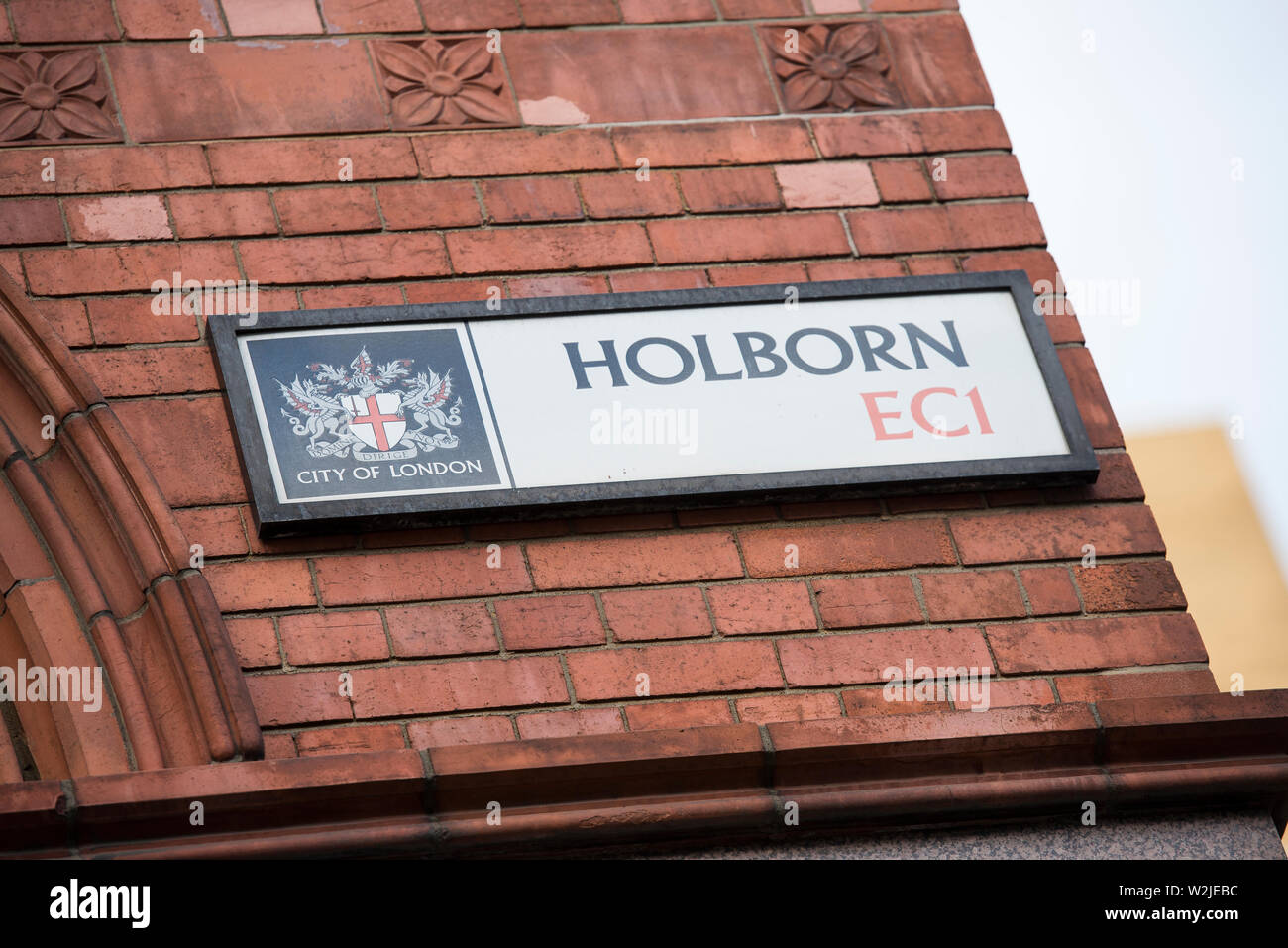 Calle signo de esmalte en Holborn London, EC1 Foto de stock
