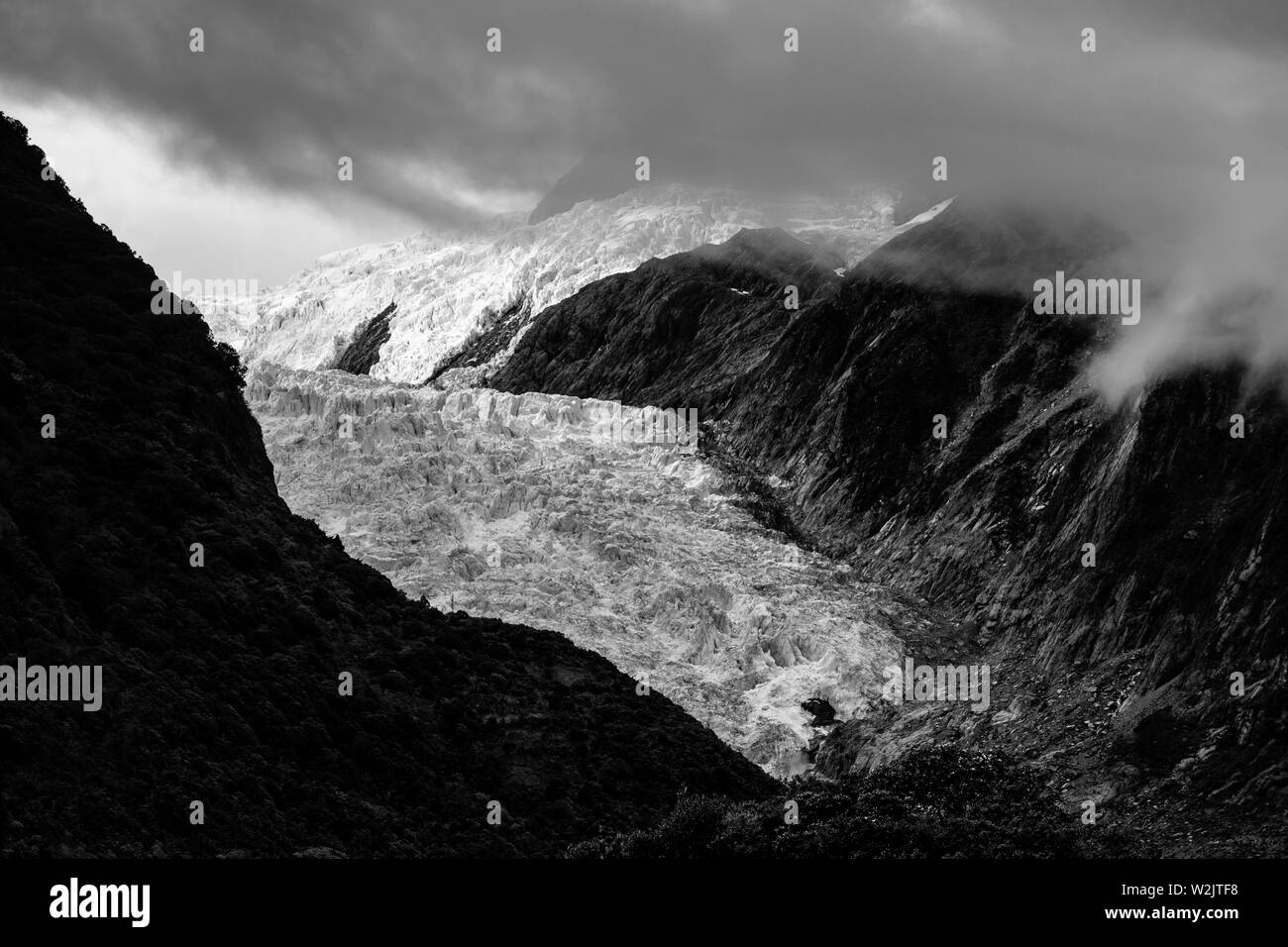 El glaciar Franz Josef, Isla del Sur, Nueva Zelanda Foto de stock