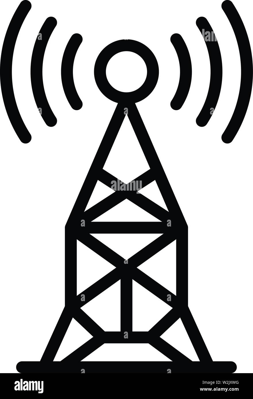 El icono de la antena de la radio, el estilo de esquema Imagen Vector de  stock - Alamy