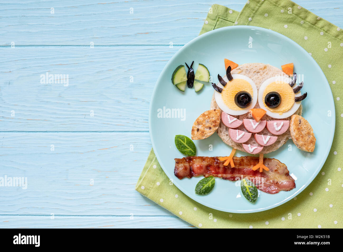 Comida Divertida Para Niños Cute Little Owl Sándwich - 