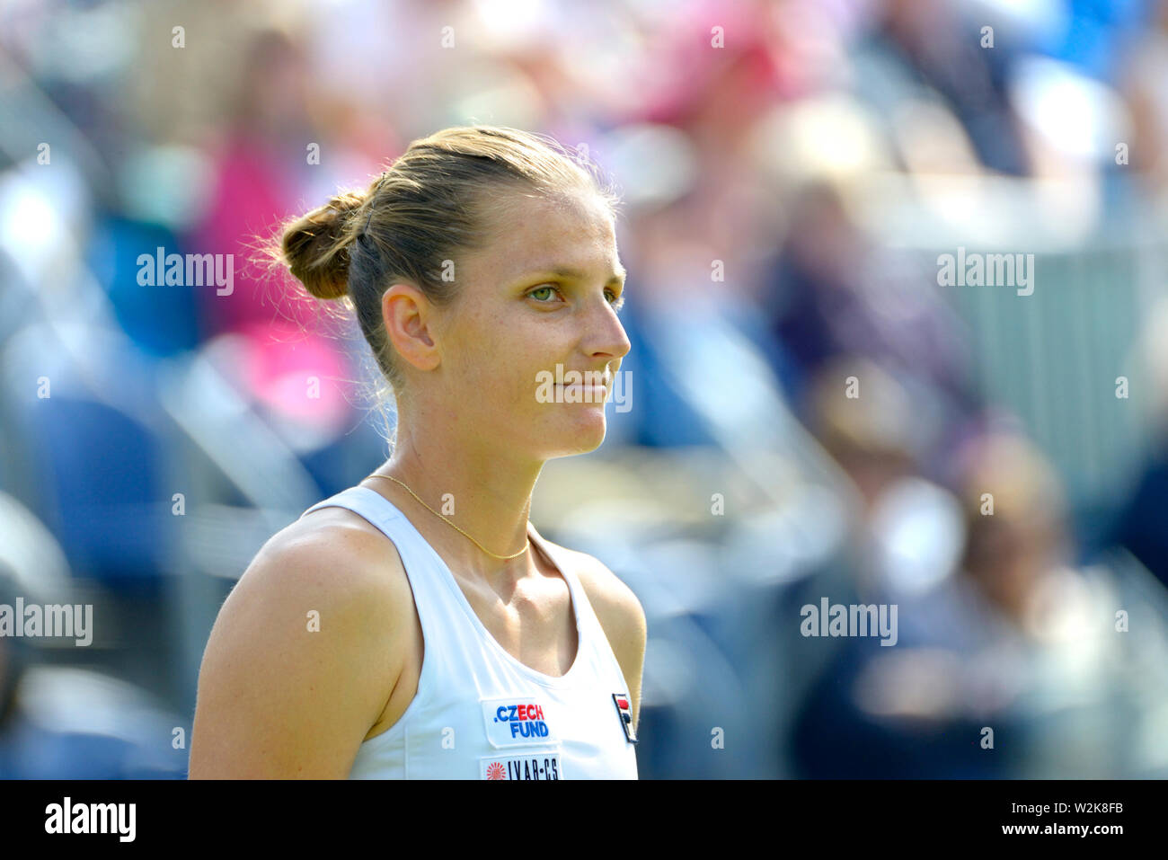 Karolina Pliskova en el valle de naturaleza internacional, Devonshire Park, Eastbourne, Reino Unido el 24 de junio de 2019 Foto de stock