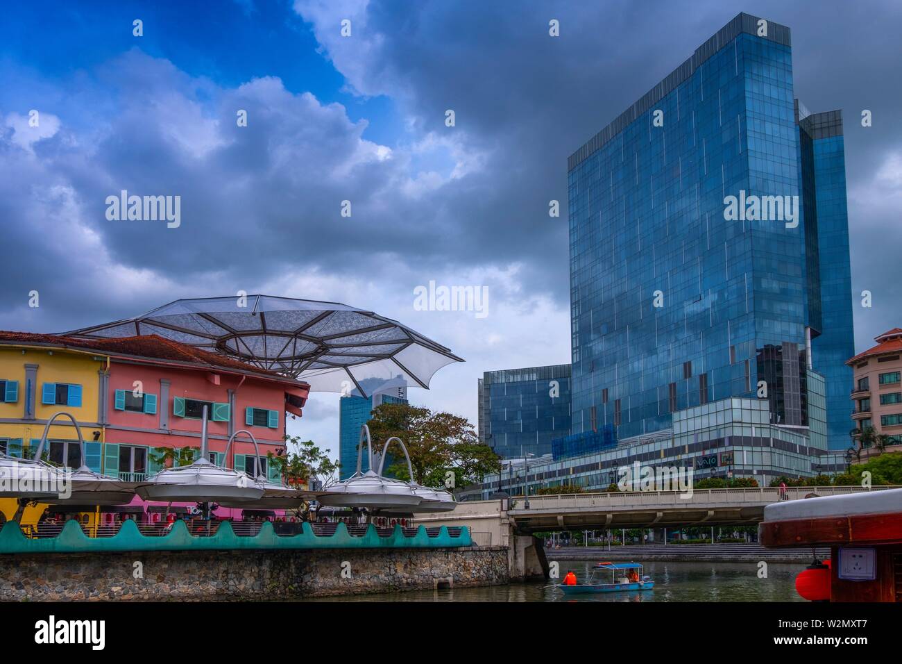 Singapur, Clarke Quay. Foto de stock