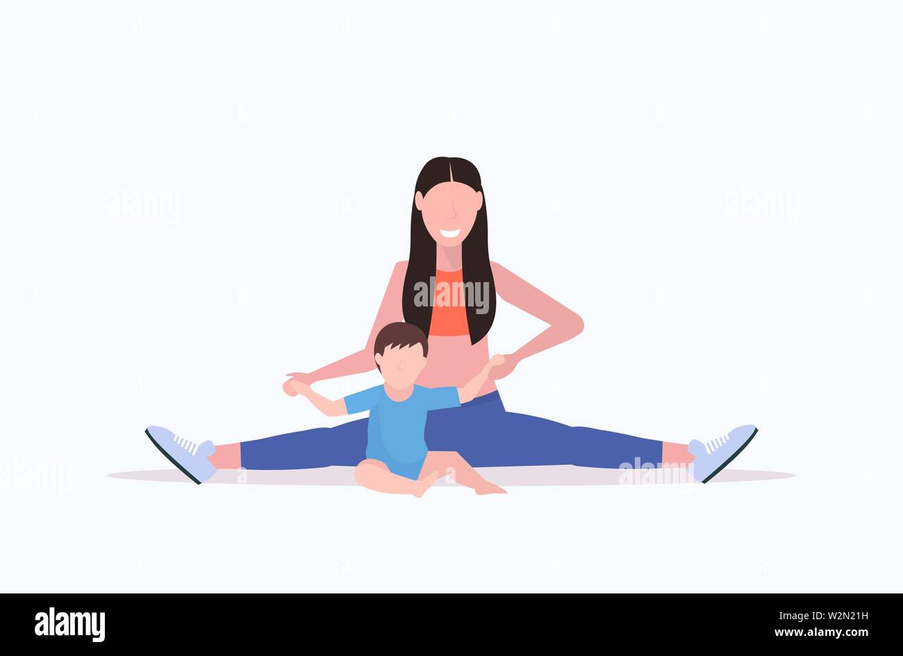 Madre e hijo yoga Imágenes vectoriales de stock imagen