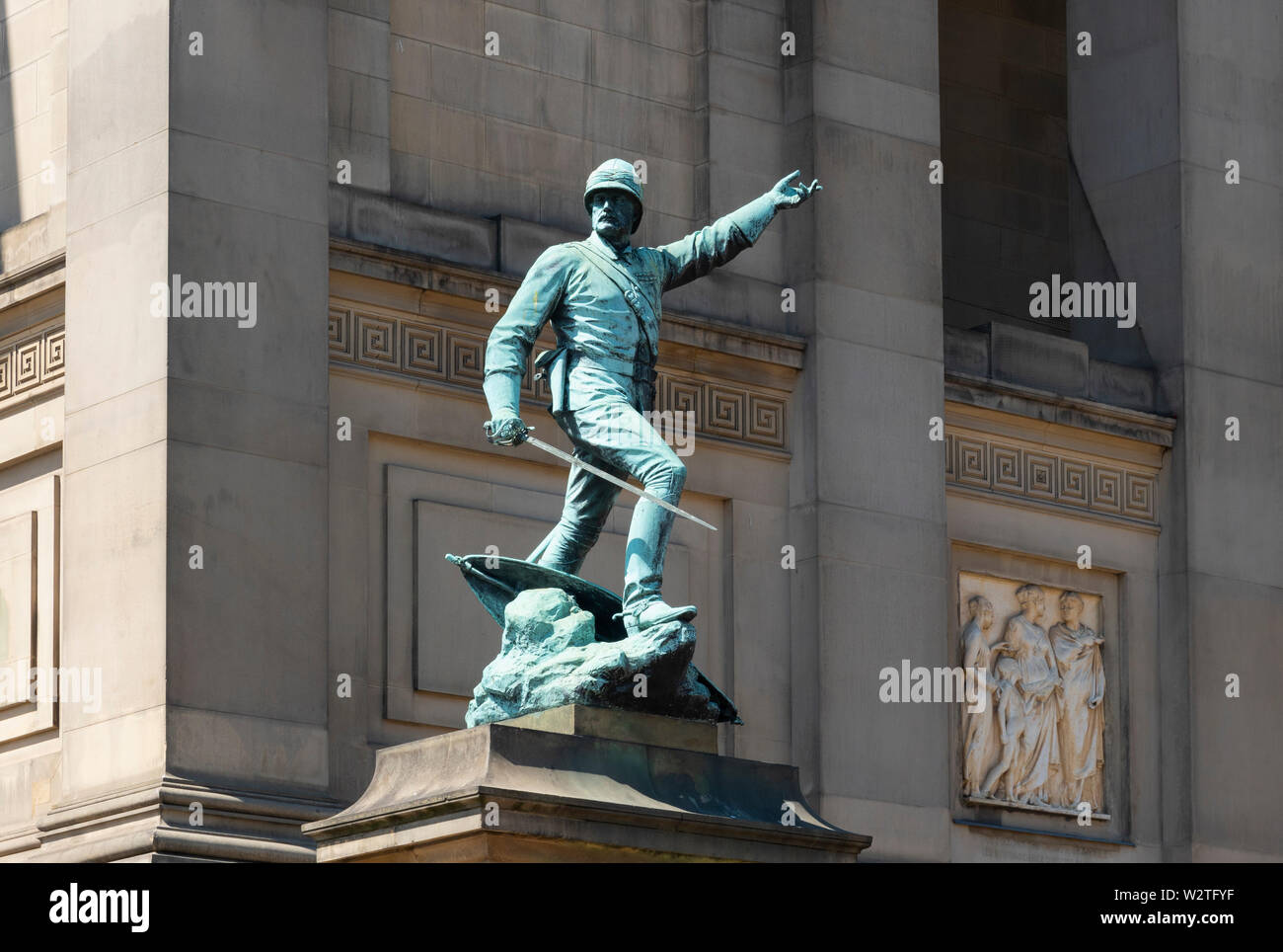El Mayor General William Earle estatua en Liverpool, Inglaterra Foto de stock