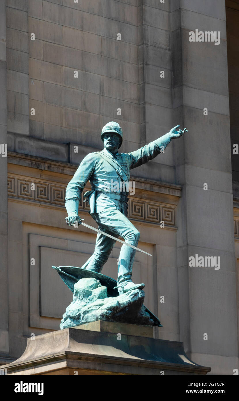 El Mayor General William Earle estatua en Liverpool, Inglaterra Foto de stock