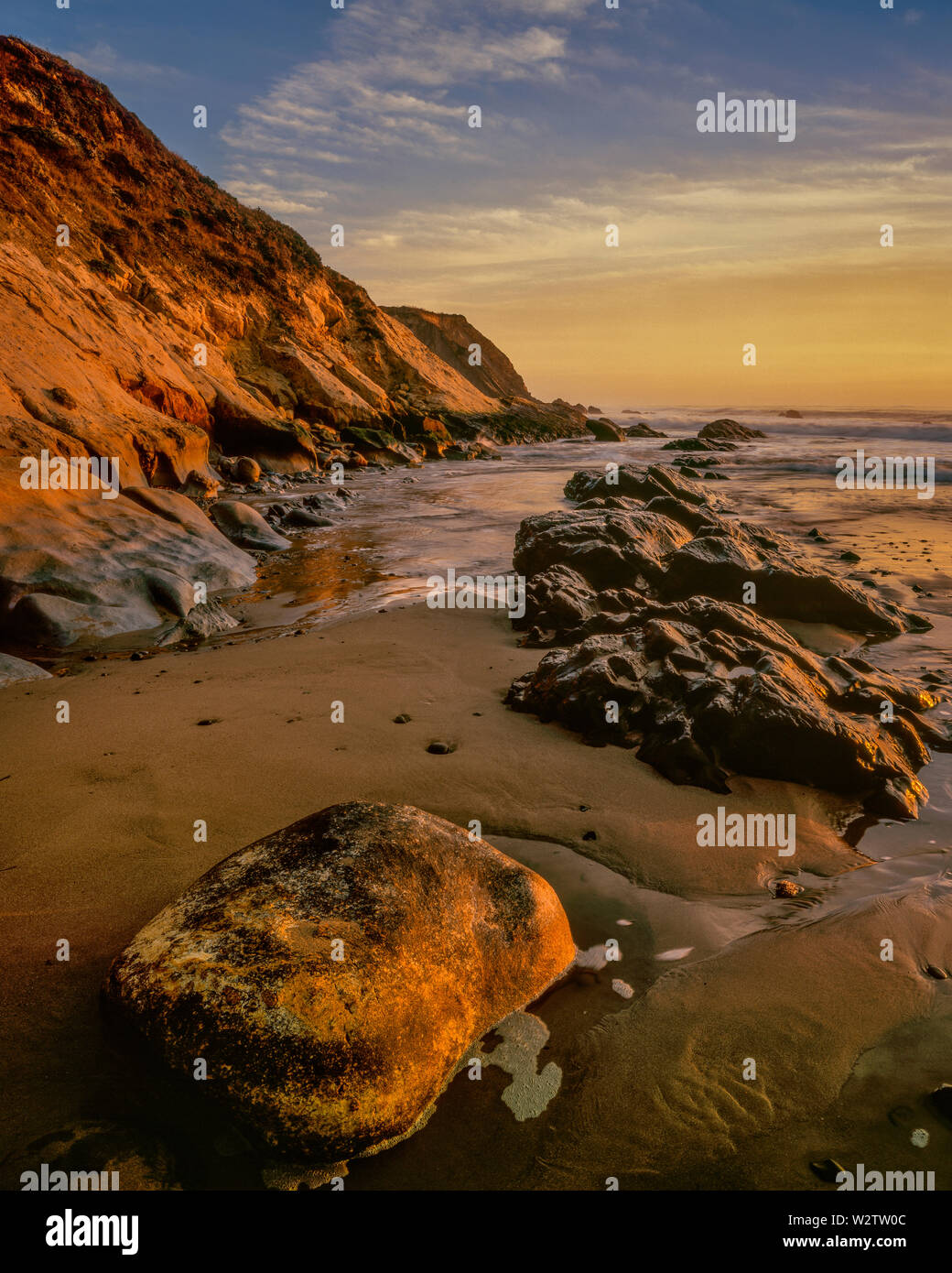 Goleta Quebrada State Beach, condado de Mendocino, California Foto de stock