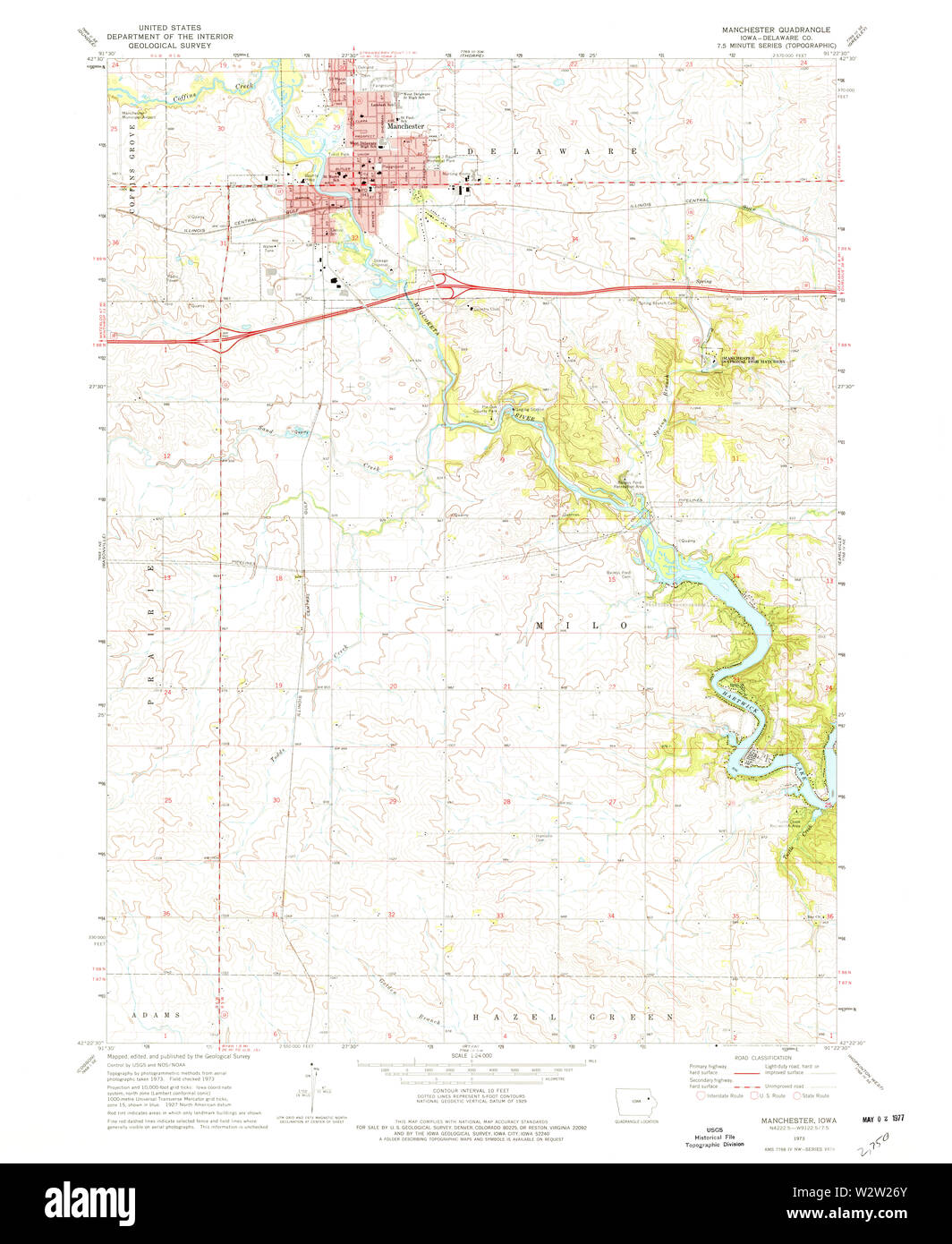 Mapa de manchester iowa Imágenes recortadas de stock Alamy