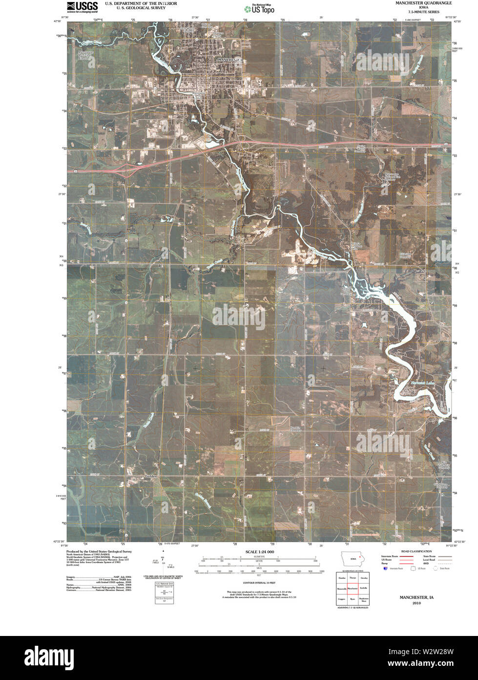 Mapa de manchester iowa Imágenes recortadas de stock Alamy