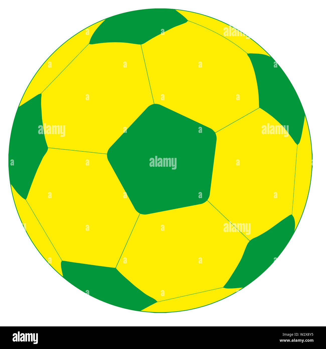 El fútbol deporte bola hexagonal amarillo verde ilustración Fotografía de  stock - Alamy