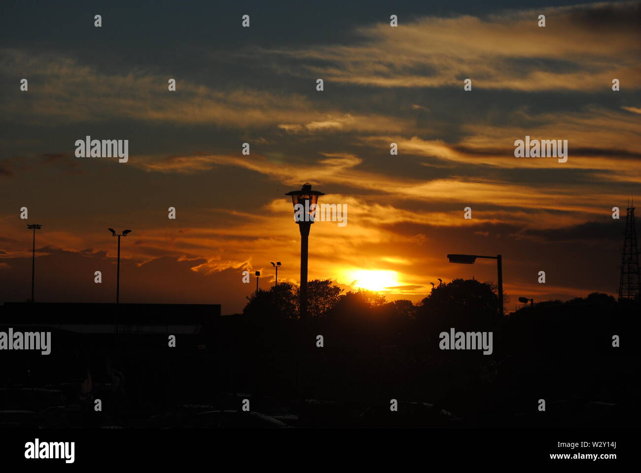 Secuencia de imágenes oa atardecer en la base aérea de mildenhall Foto de stock