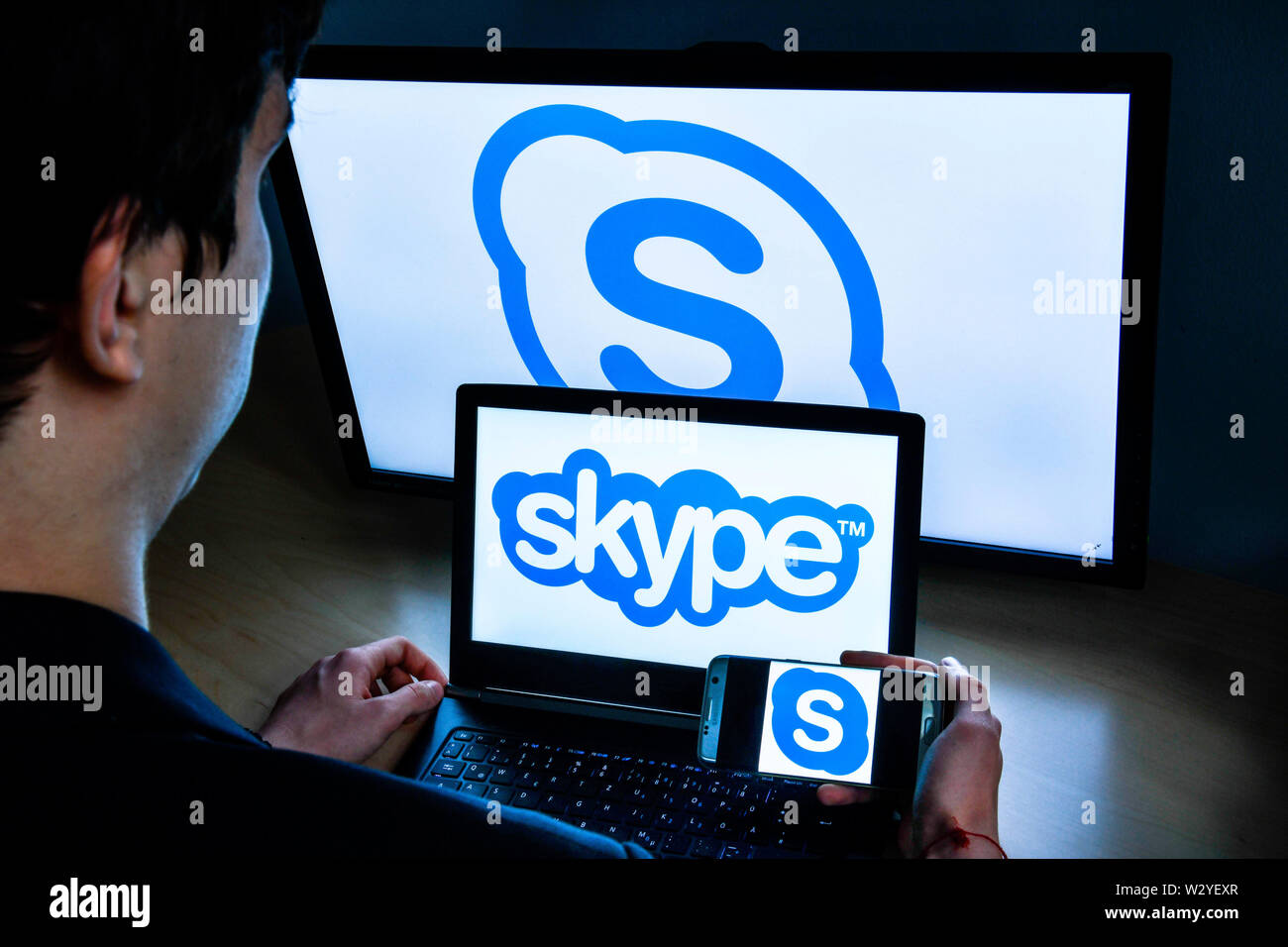 Logotipo Skype Foto de stock