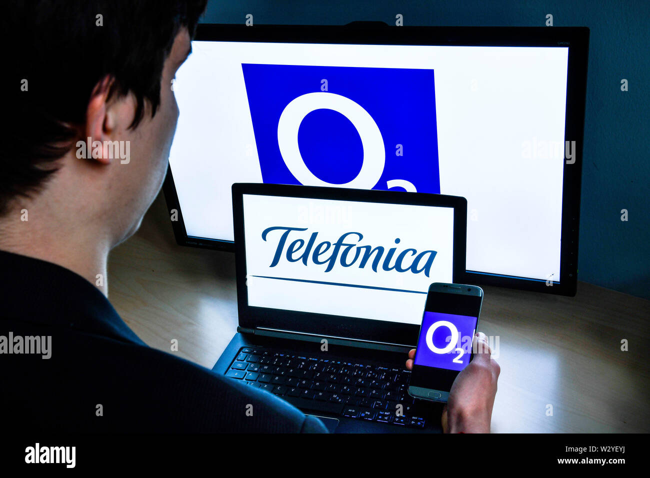 Logotipo de Telefónica O2 Foto de stock