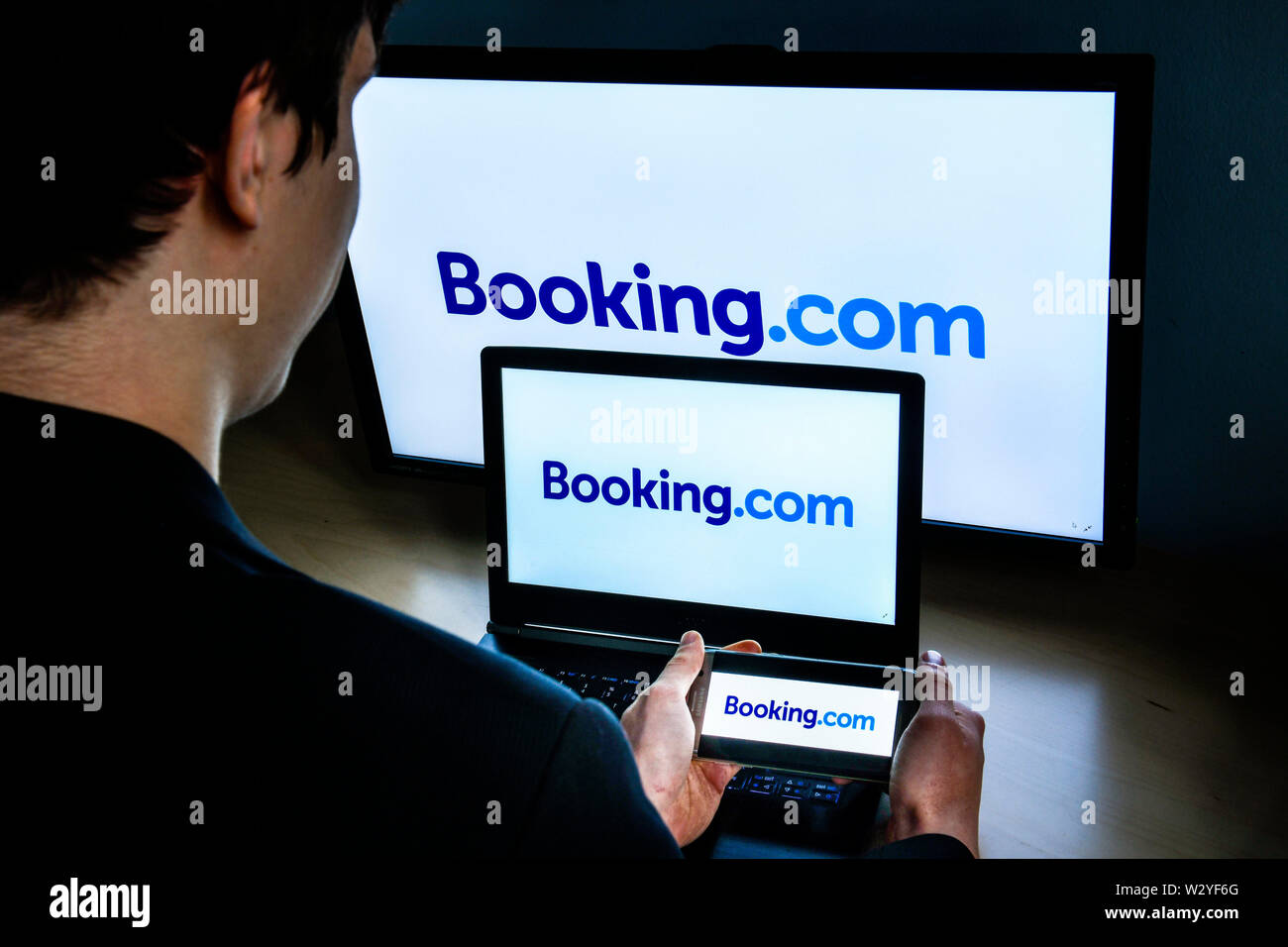 Logo booking.com Foto de stock