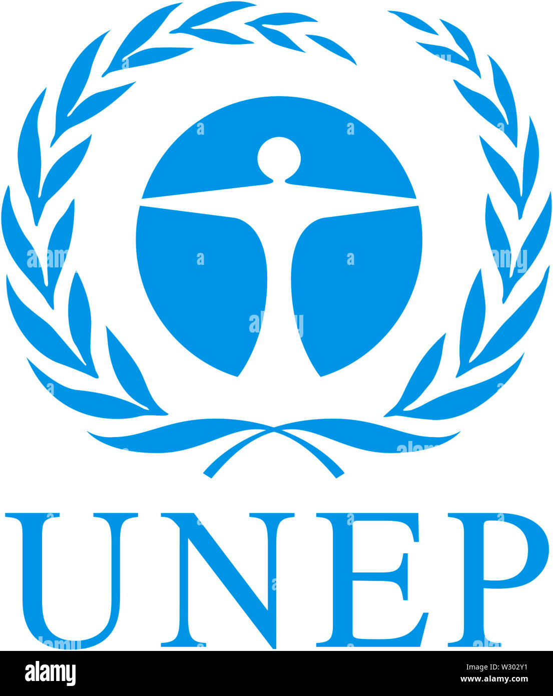 El logotipo de las Naciones Unidas para el Medio Ambiente, PNUMA, con sede en Nairobi. Foto de stock