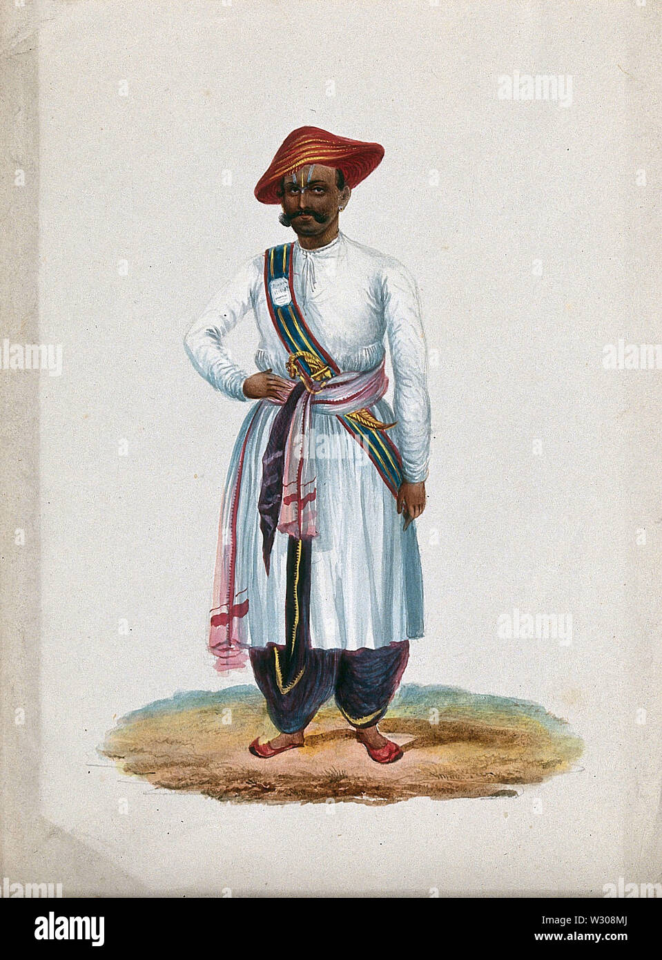 Un centinela indio . Gouache pintura de un artista indio Fotografía de  stock - Alamy