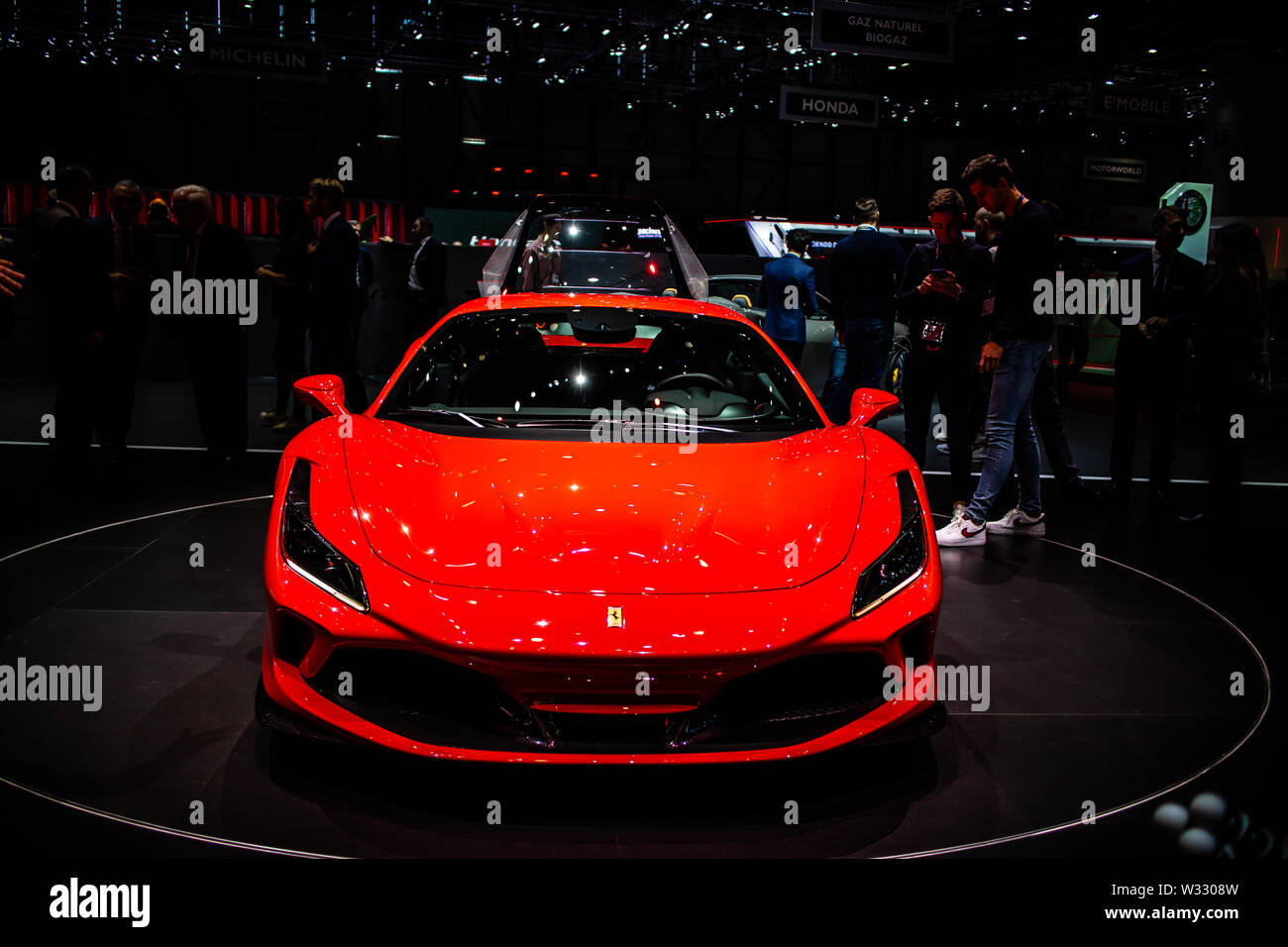 Ginebra Suiza Marzo De 2019 Ferrari F8 Tributo En El