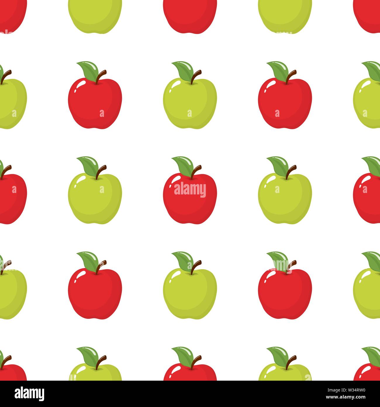 Patrón sin fisuras con manzanas rojas y verdes sobre fondo blanco. Fruta orgánica. Estilo de dibujos animados. Ilustración vectorial para diseño, web, papel de envolver, Fab Imagen Vector de stock - Alamy Patrón sin fisuras con manzanas rojas y verdes sobre fondo blanco. Fruta orgánica. Estilo de dibujos animados. Ilustración vectorial para diseño, web, papel de envolver, Fab Imagen Vector de stock - Alamy