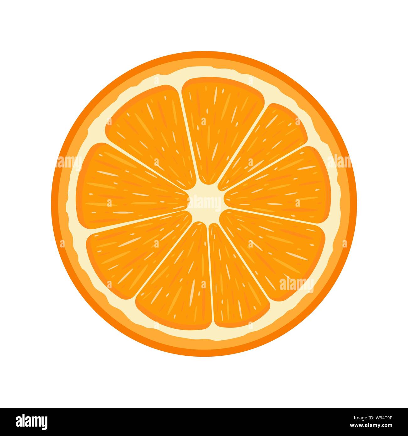 Media naranja dulce fruto aislado sobre fondo blanco. Tangerine. Fruta  orgánica. Estilo de dibujos animados. Ilustración vectorial para cualquier  diseño Imagen Vector de stock - Alamy