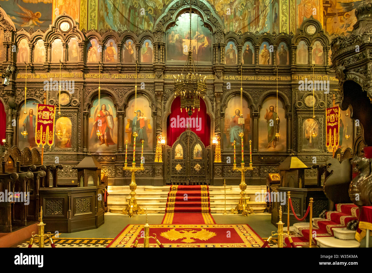 Iconos de la Asunción de la Madre de Dios, la Catedral de Varna, Bulgaria Foto de stock
