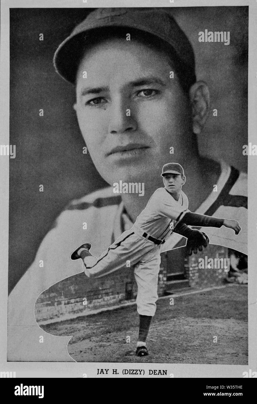 La leyenda del béisbol Dizzy Dean en Foto Souvenirs Fotografía de stock